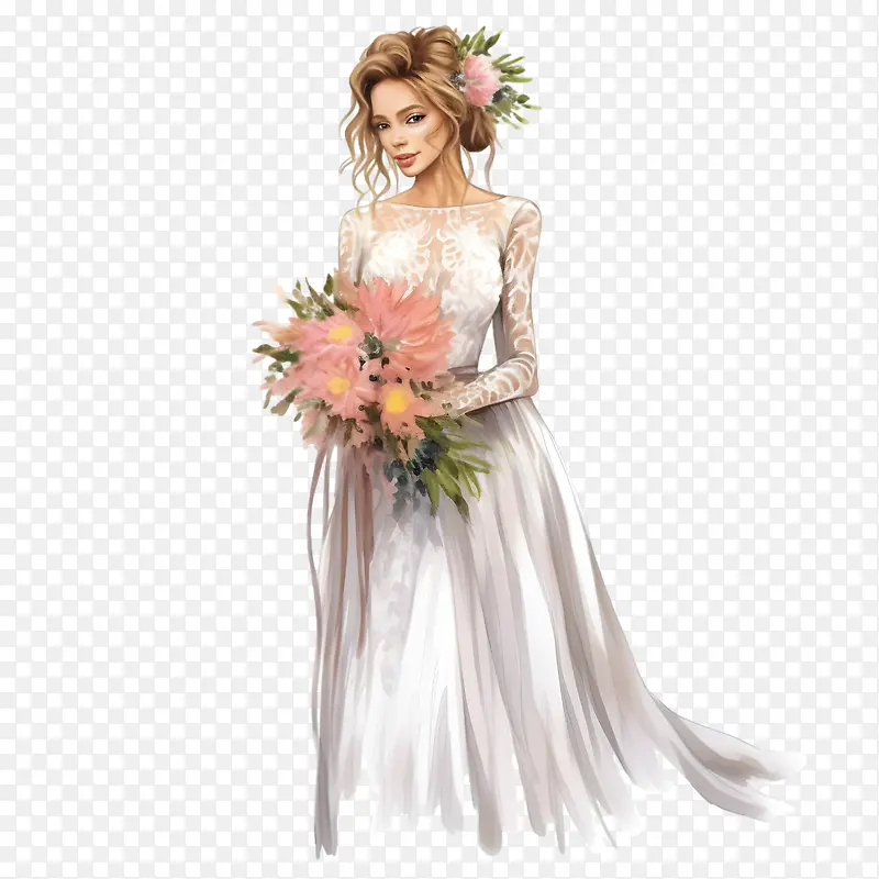 婚纱-新娘和新郎