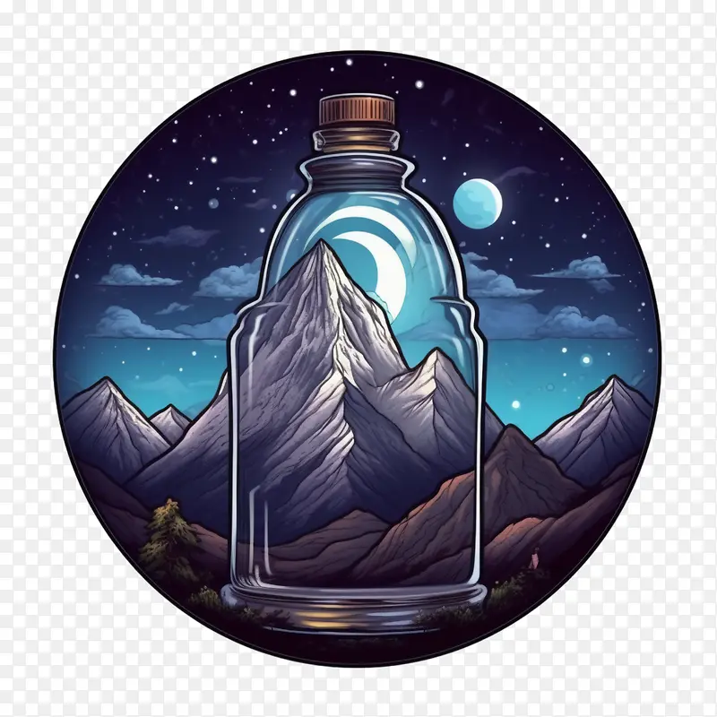 瓶瓶露营山月亮星星