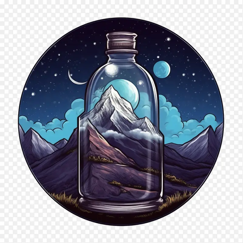 瓶瓶露营山夜晚星空