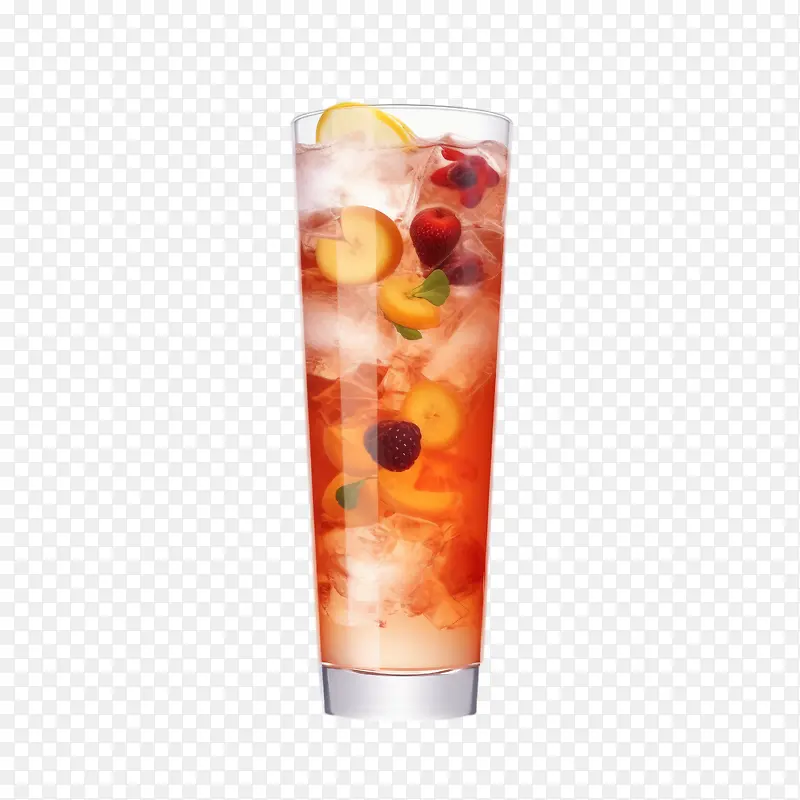 冰茶-冰茶柠檬水冰装饰浆果