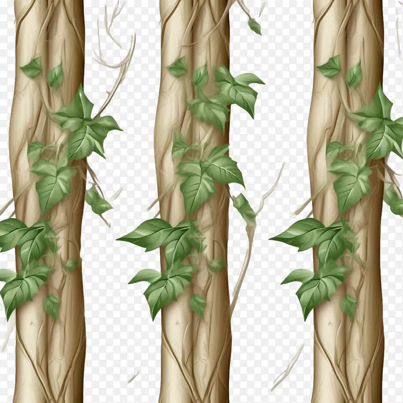 藤本植物无缝边框-植物边框