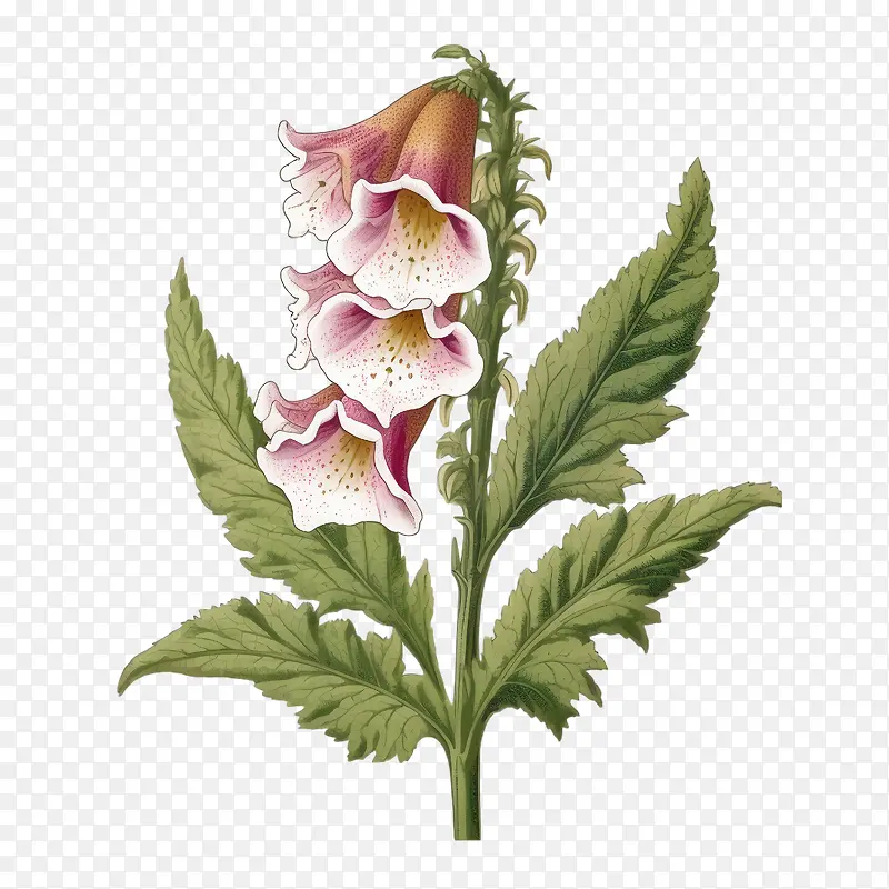 毛地黄花-粉红色的花
