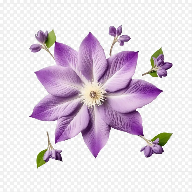 铁线莲花-铁线莲花紫色花雄蕊雌蕊
