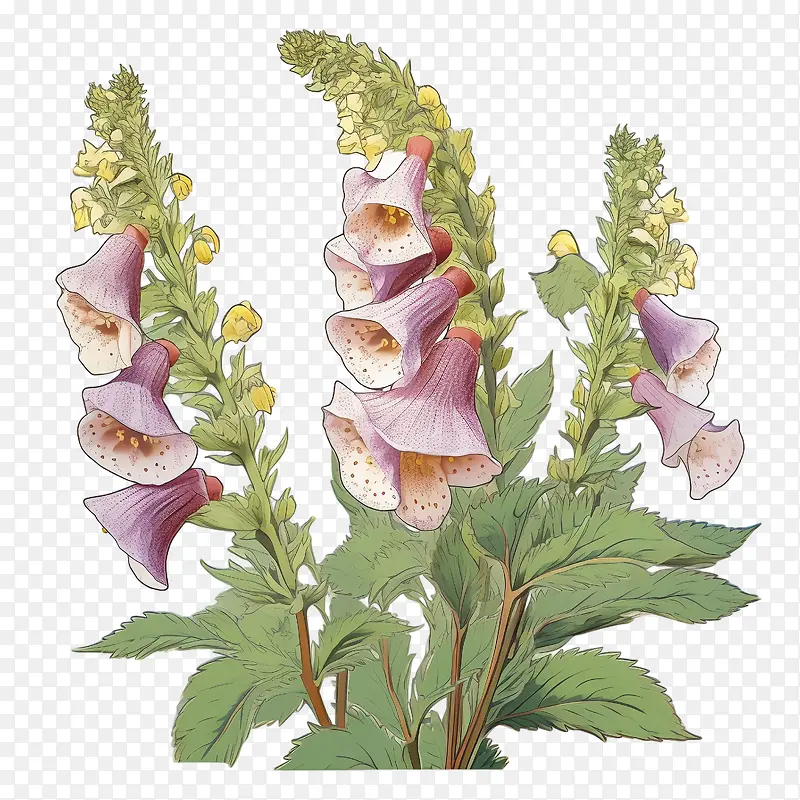 毛地黄花-毛地黄花洋地黄毛地黄药用野花