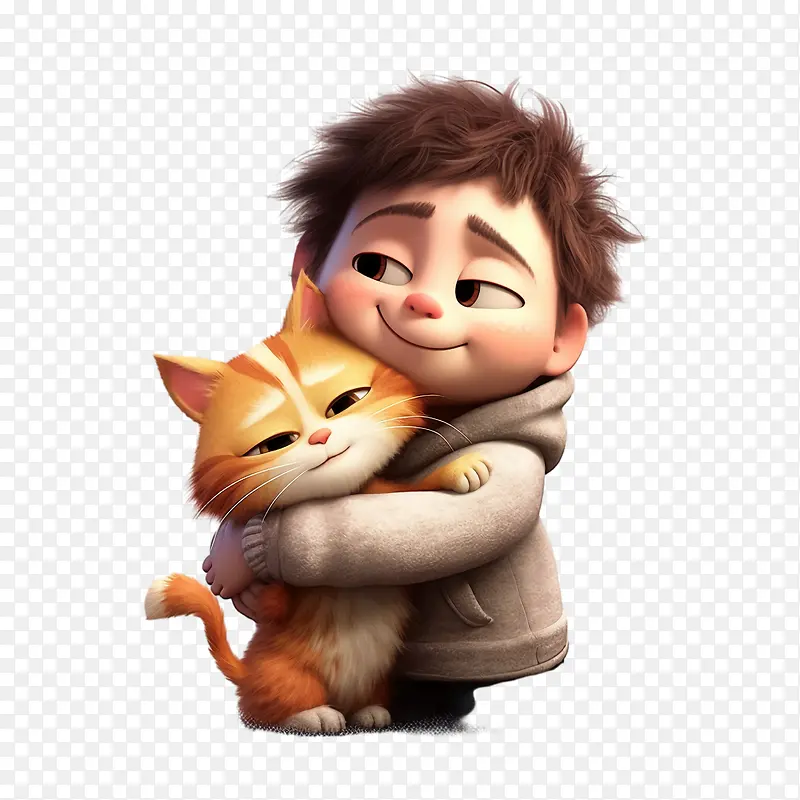 猫猫拥抱猫猫男孩拥抱