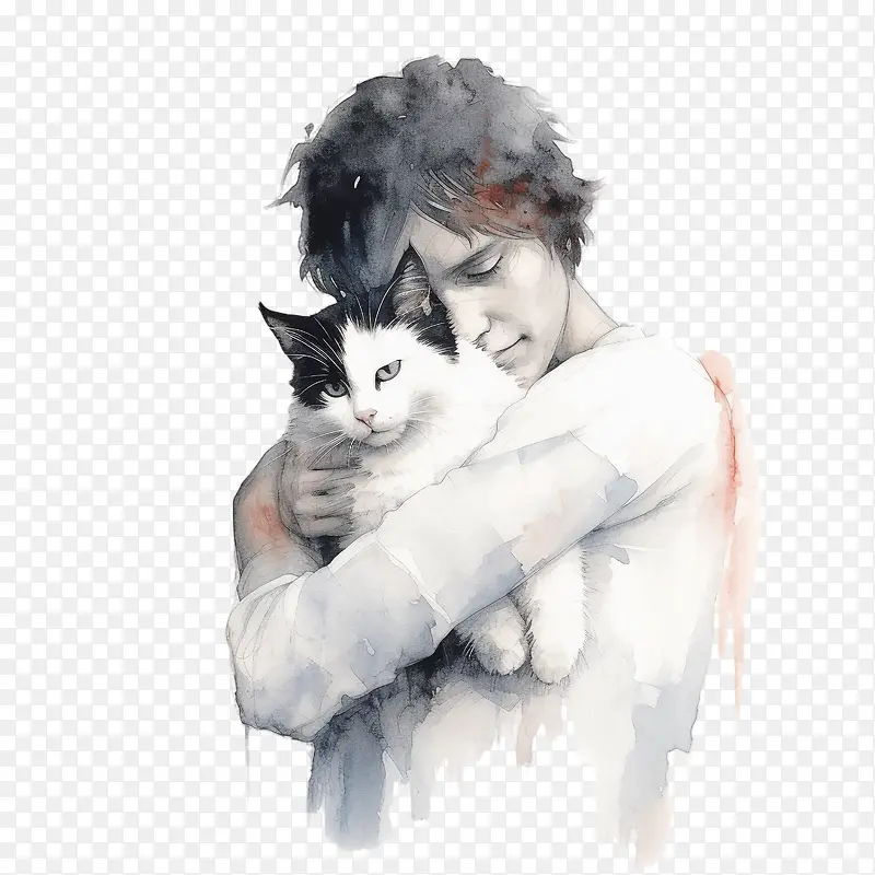 猫猫拥抱猫悲伤拥抱爱
