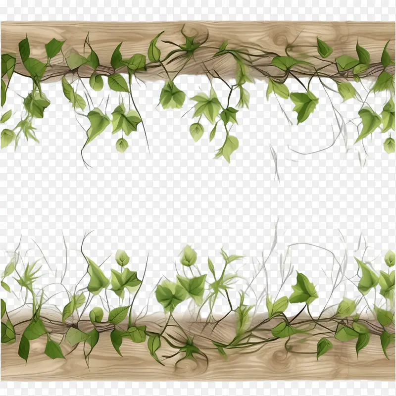 藤本植物无缝边框-植物边框
