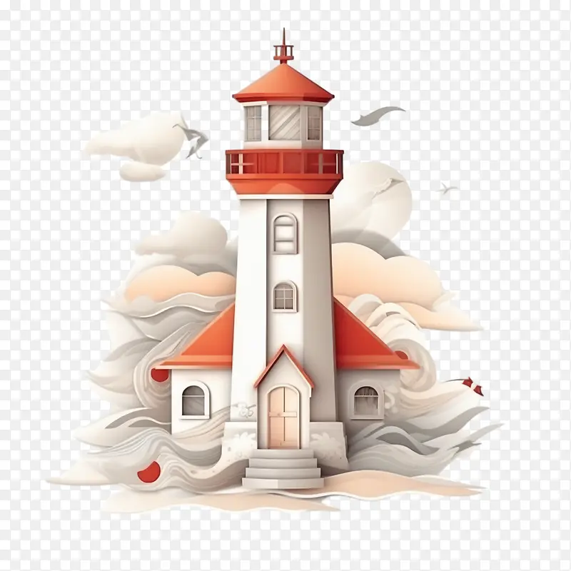 灯塔-灯塔纸艺术灯塔灯塔灯塔海岸线