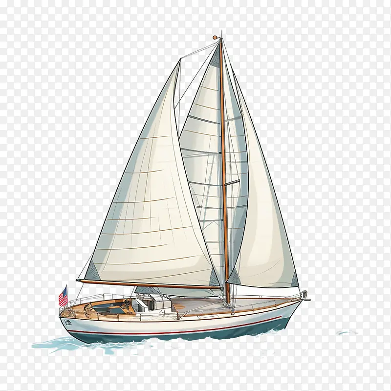 帆船-帆船帆船白色的海洋蓝色的天空