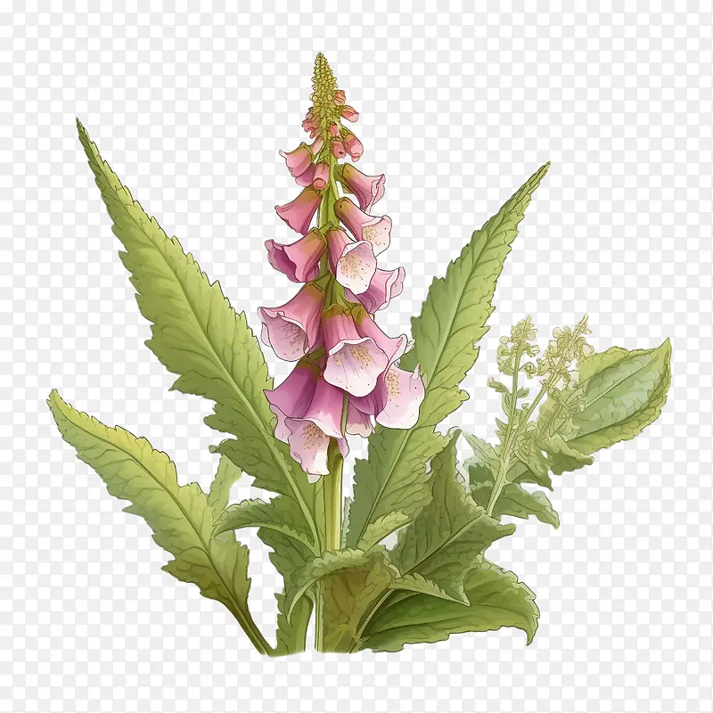 毛地黄花-毛地黄花野花粉红色紫色白色