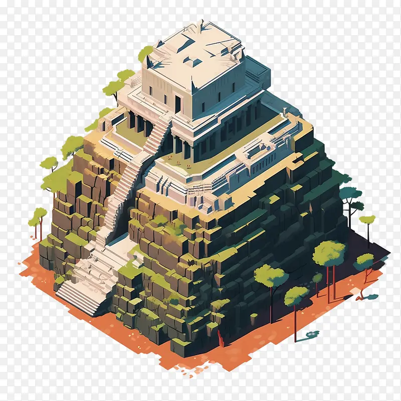 柬埔寨-柬埔寨纪念碑金字塔古建筑