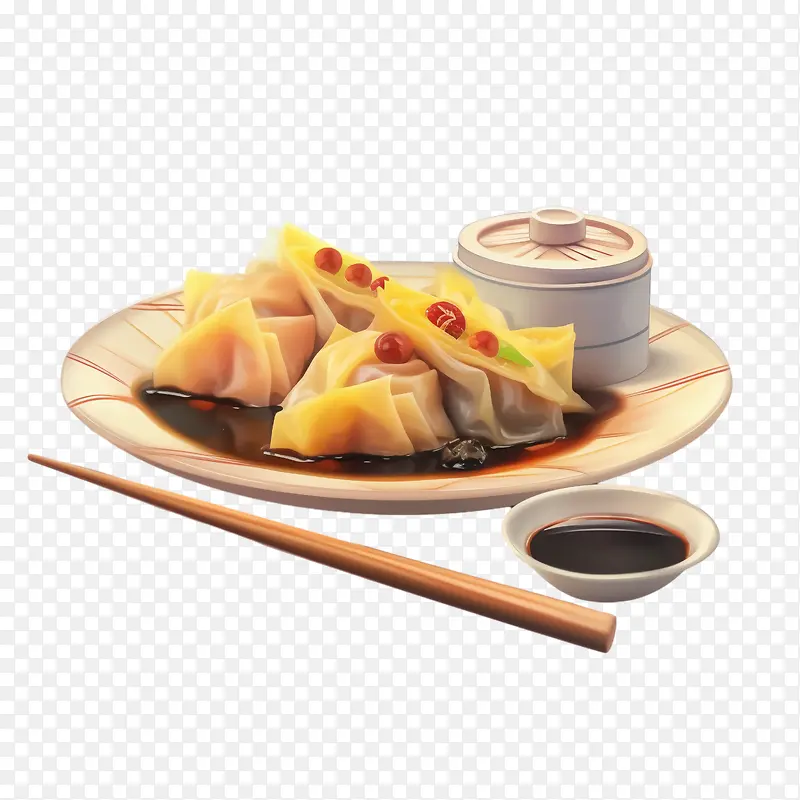 亚洲食品-亚洲食品酱饺子食品盘