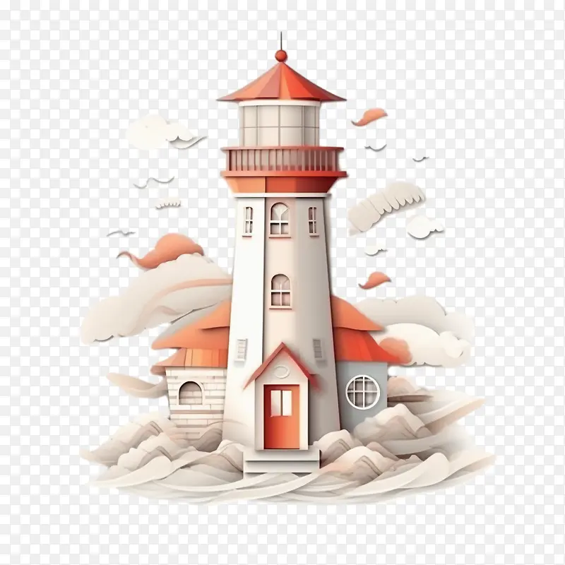 灯塔-灯塔纸艺术灯塔灯塔沿海灯塔