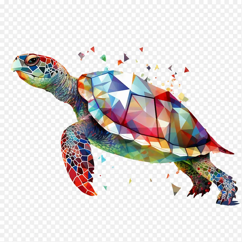 龟-龟龟抽象多彩几何