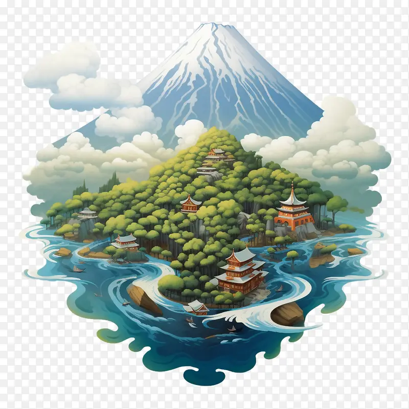 挂载-挂载富士山岛水