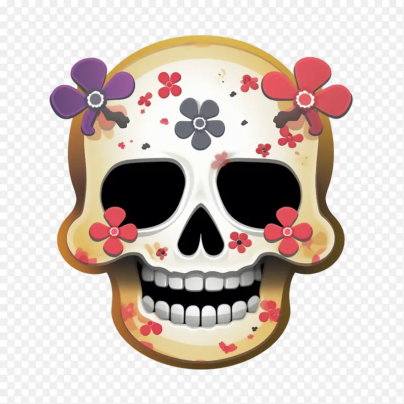 头骨-头骨糖头骨亡灵节多彩墨西哥
