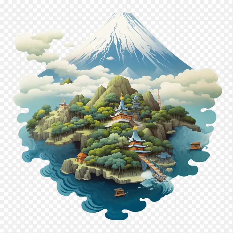 挂载-挂载富士山岛风景区