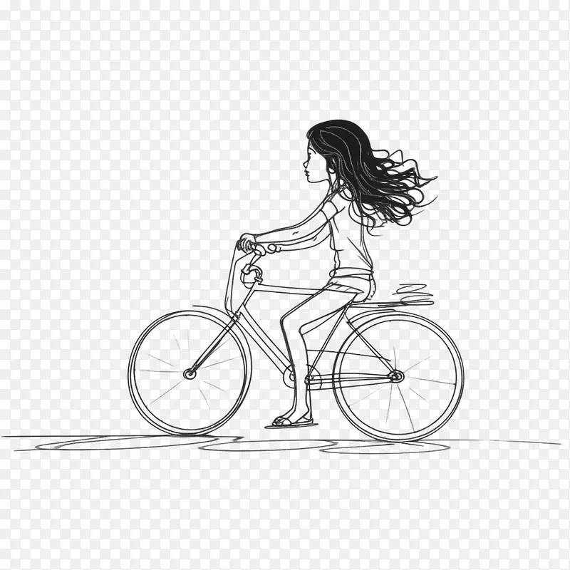 女孩骑自行车-女孩骑自行车自行车女人户外休闲