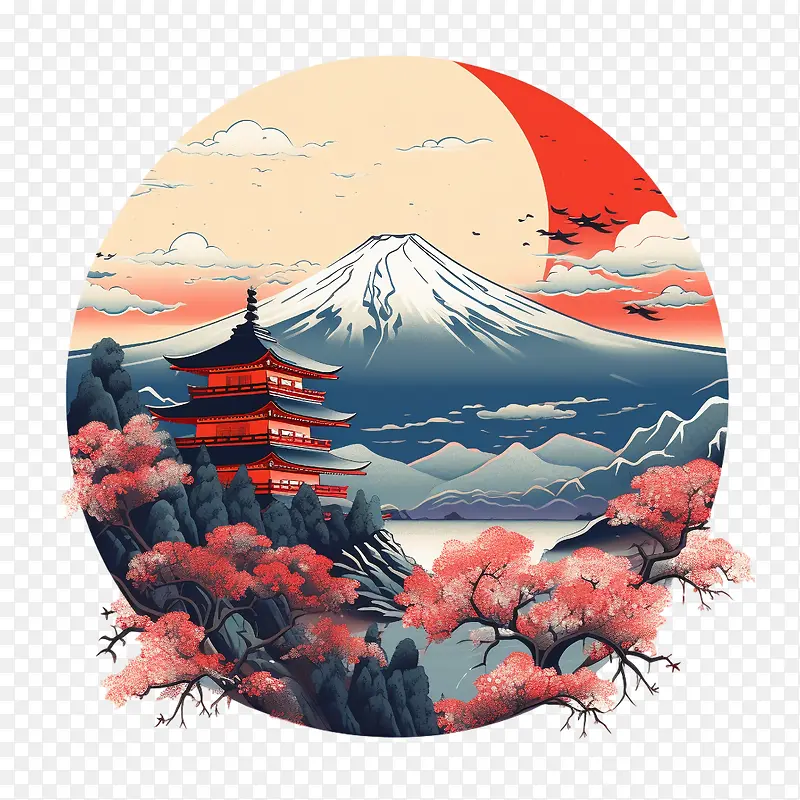 挂载-挂载富士风景山景