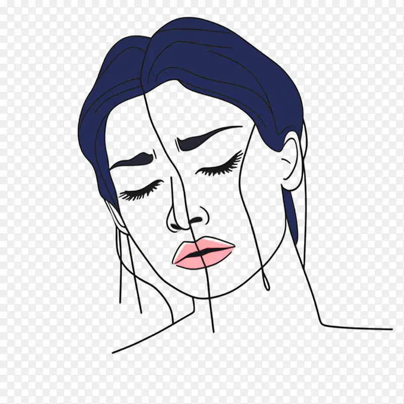 手绘女孩-手绘女孩素描女孩痛苦情绪喜怒无常