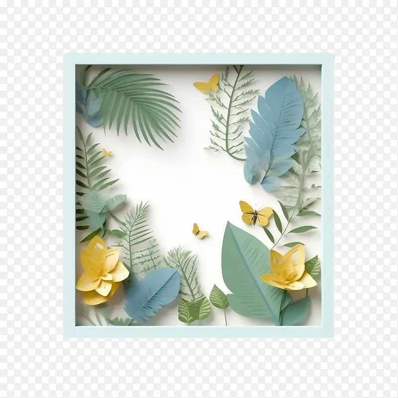 夏季叶框-夏季叶框纸叶花园