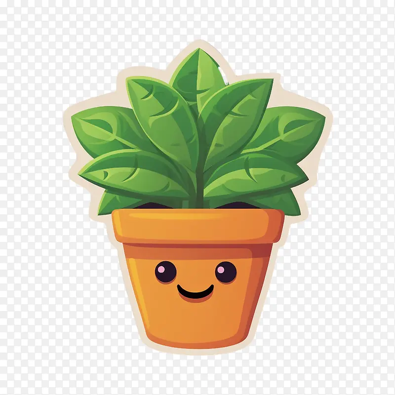 盆栽植物-盆栽植物绿色微笑盆栽