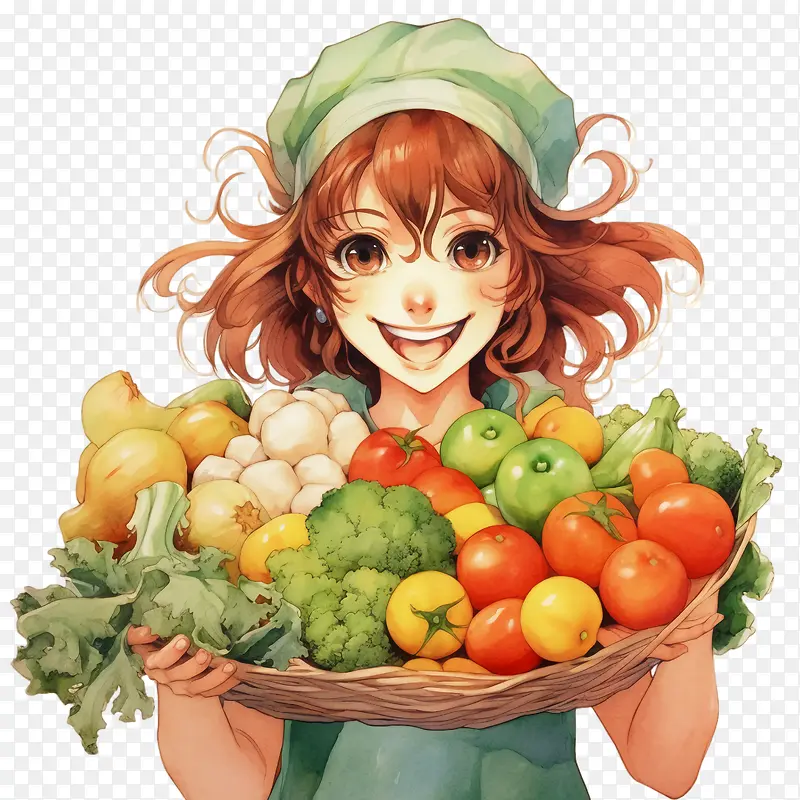 蔬菜日-蔬菜日蔬菜女孩收获果实