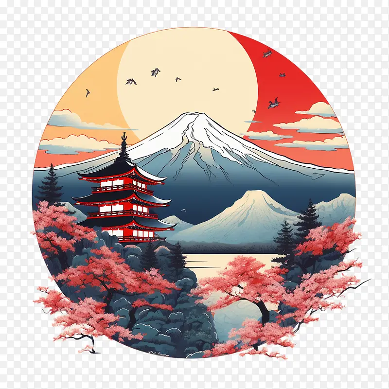 挂载-挂载富士山风景自然