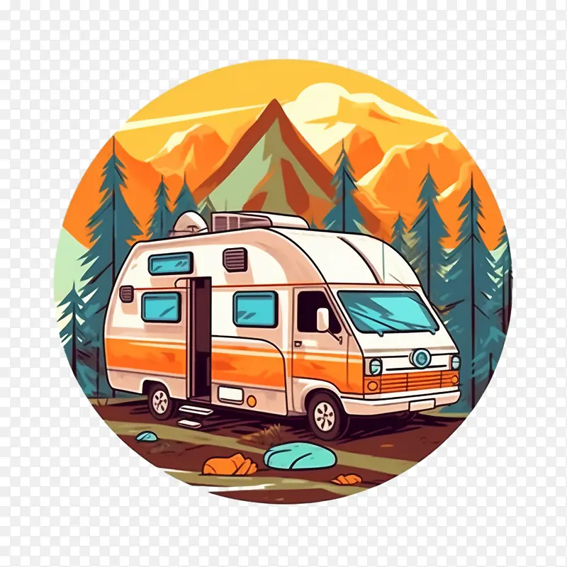 露营车-露营车车辆露营自然山