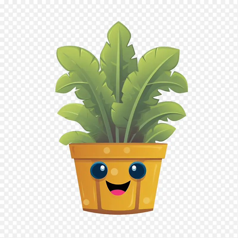 盆栽植物-盆栽植物盆栽黄色微笑