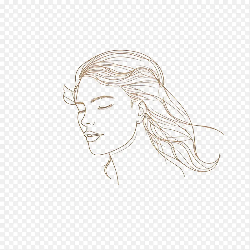 手绘女孩-手绘女孩素描女孩女人脸部轮廓