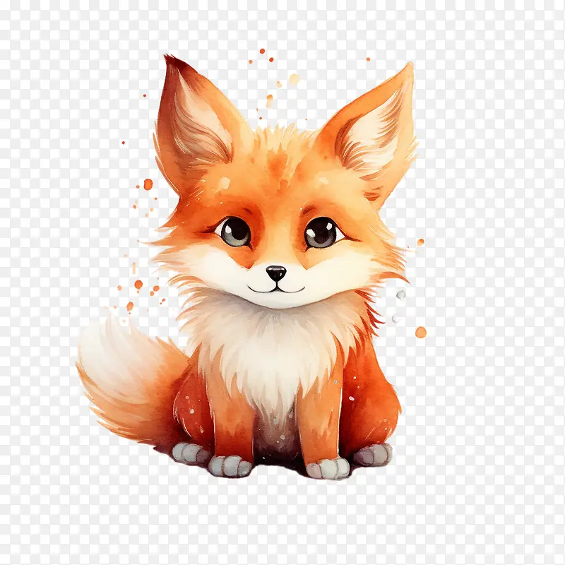 狐狸狐狸水彩狐狸狡猾可爱可爱