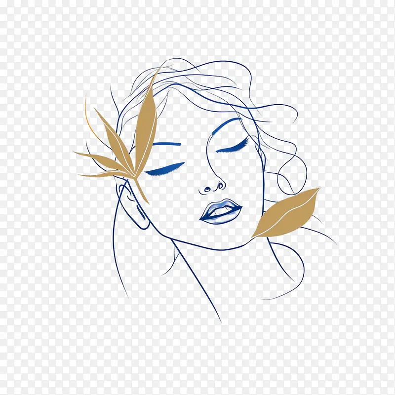 手绘女孩-手绘女孩素描女孩女人脸闭着眼睛
