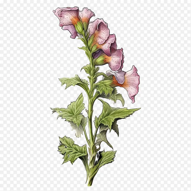 毛地黄花-粉红色的花