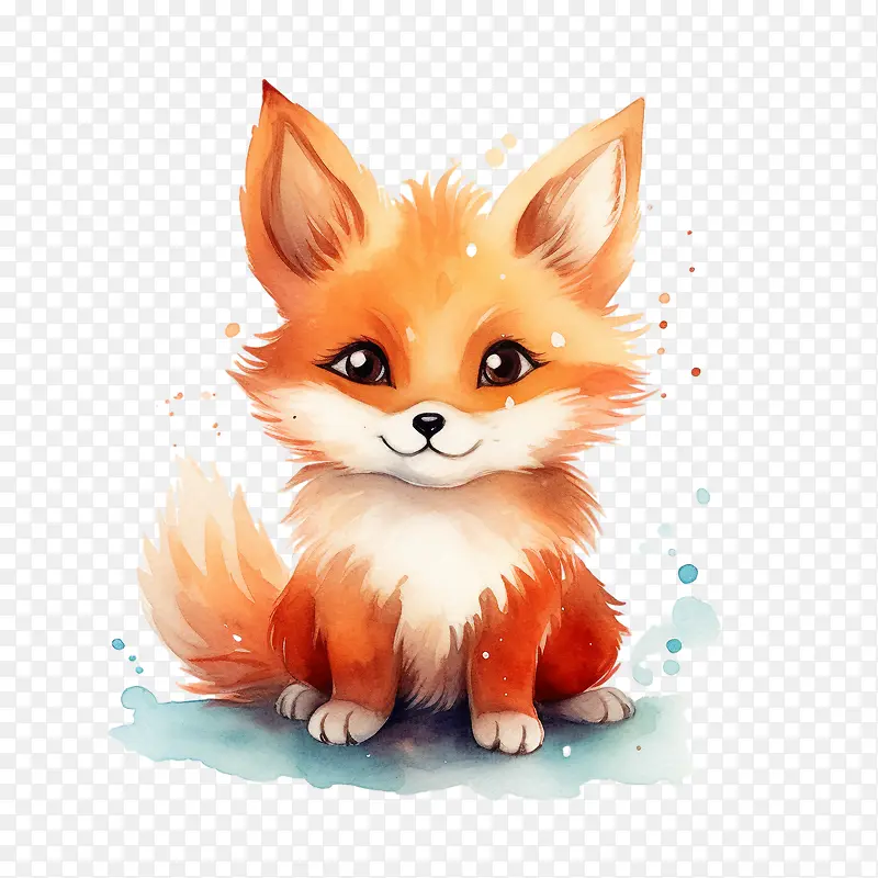 狐狸狐狸水彩狐狸狐狸宝宝狐狸水彩画