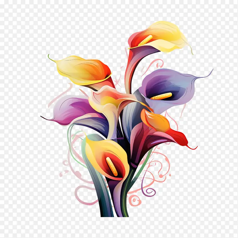 马蹄莲-马蹄莲花香马蹄莲多彩花束
