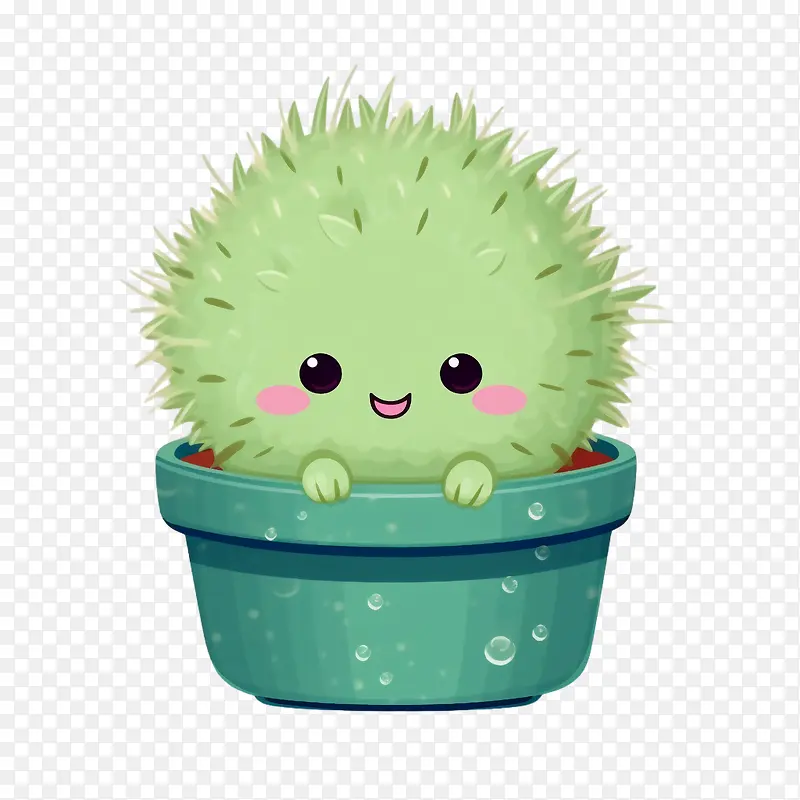 多刺仙人掌-多刺仙人掌花盆可爱小绿色