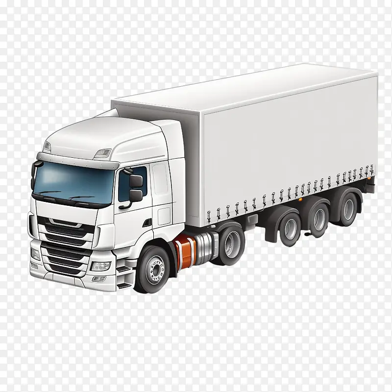 铰接式卡车-铰接式卡车白色货运拖车