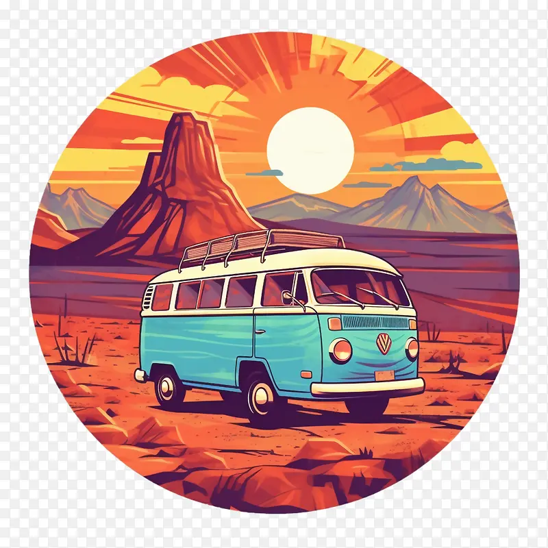 复古车-旅行海报