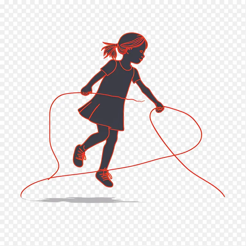 女孩-女孩跳绳跳绳体操运动