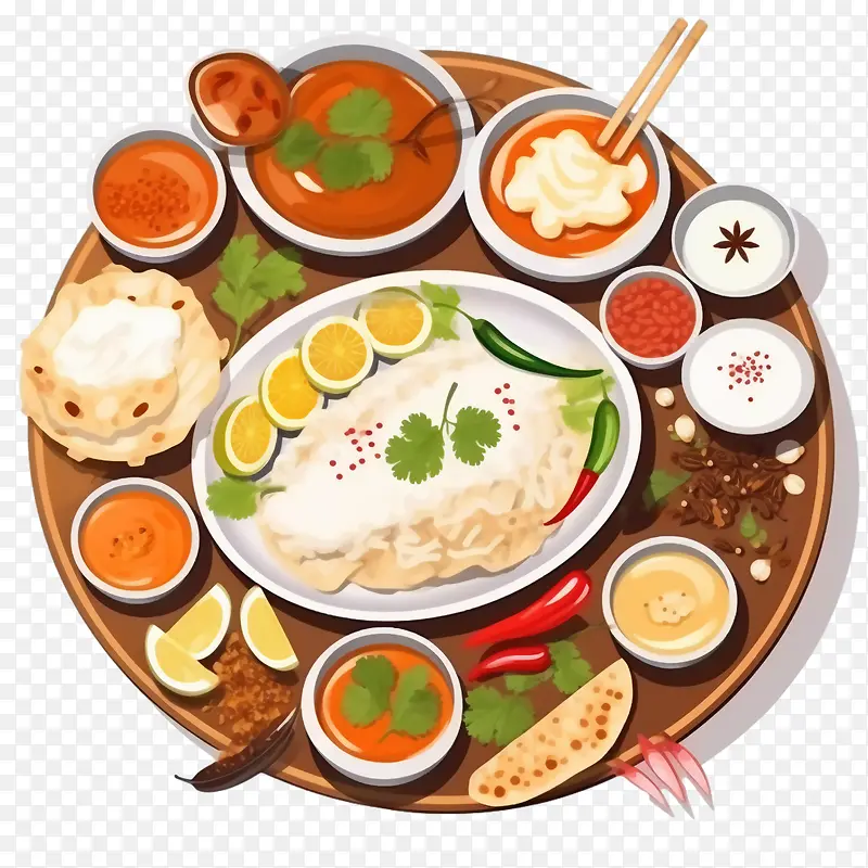 印度菜-印度菜鸡肉tikkatandoorinaan酸辣酱