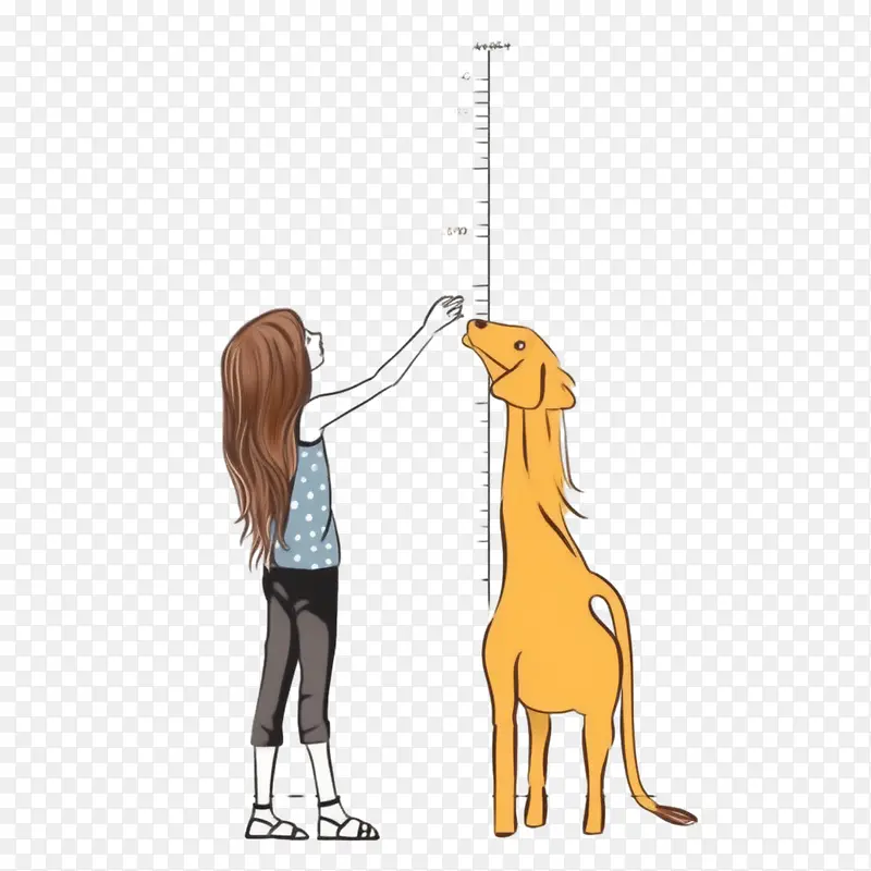 素描女孩-素描女孩一根线女孩长颈鹿儿童站立