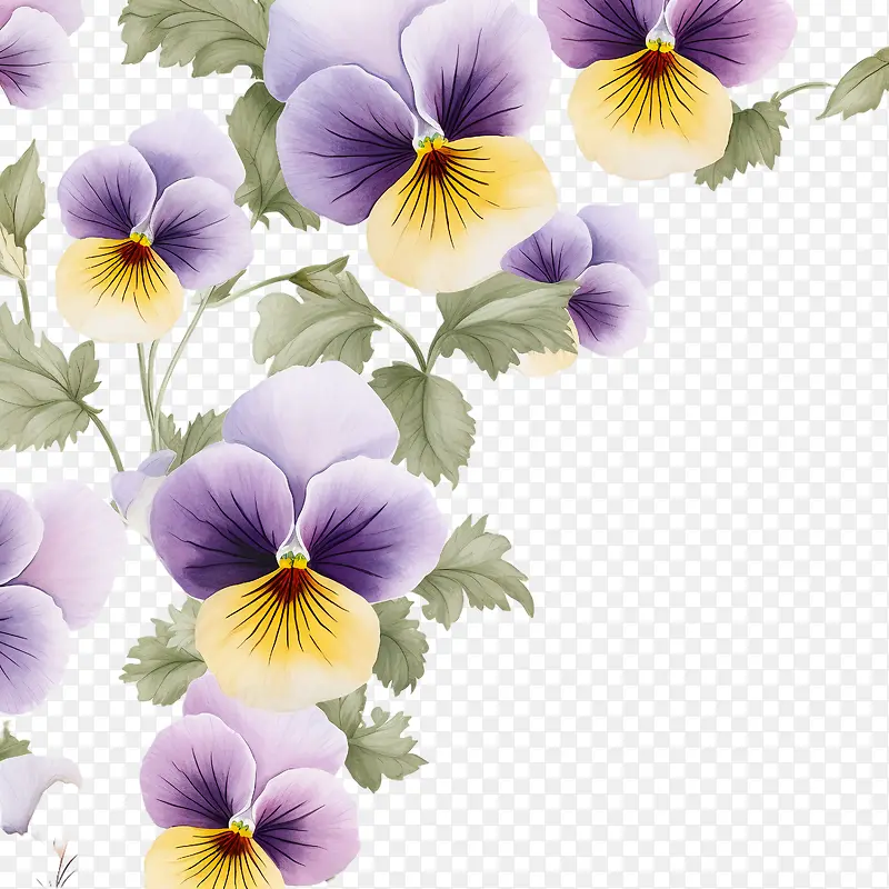 三色堇花-三色堇花紫色三色堇黄色花朵
