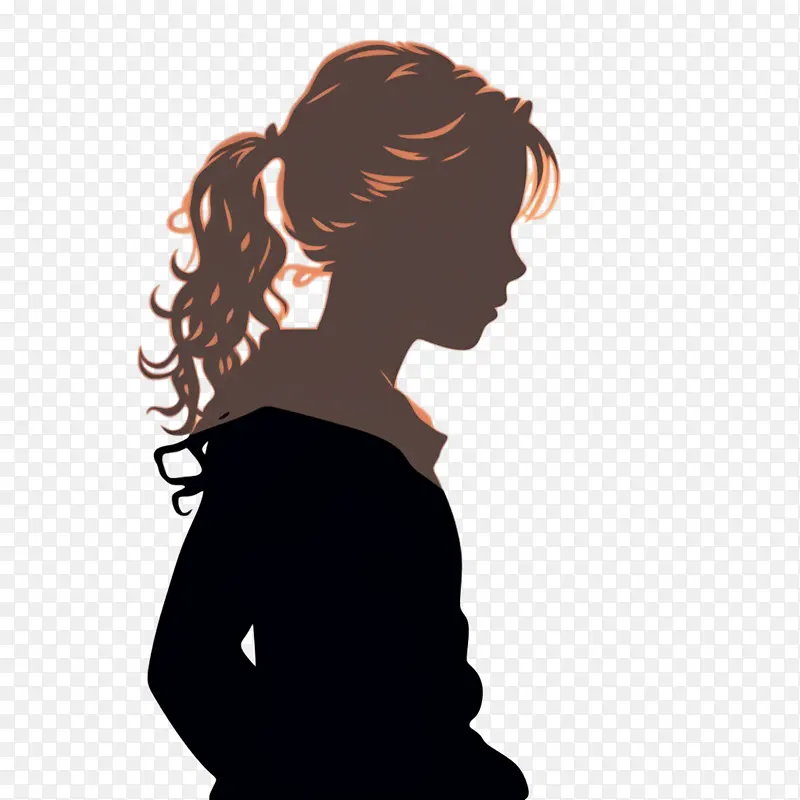 女孩-女孩女孩剪影轮廓长发