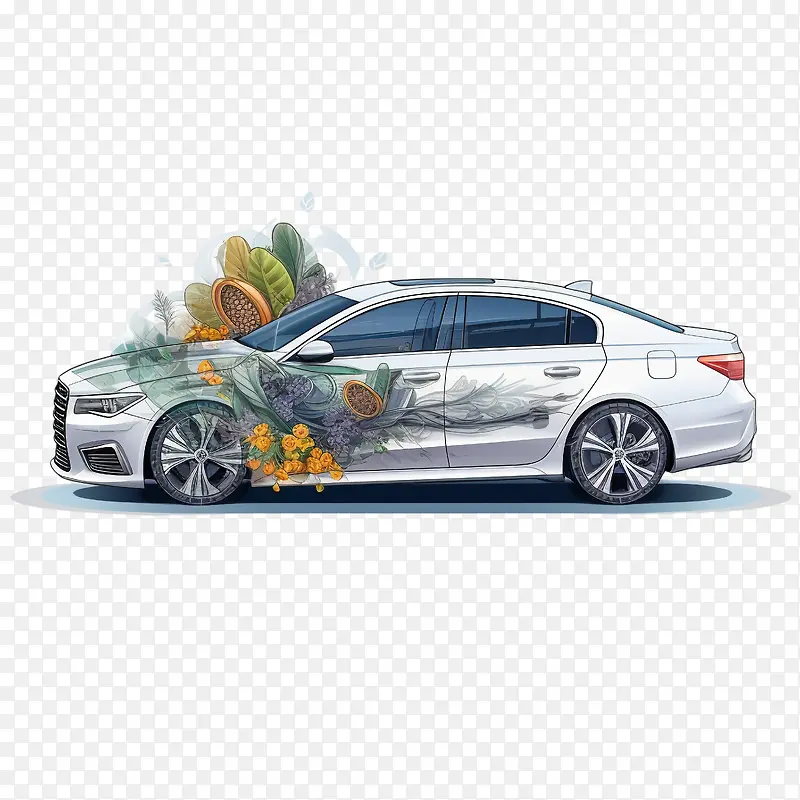 汽车-汽车汽车花环鲜花水