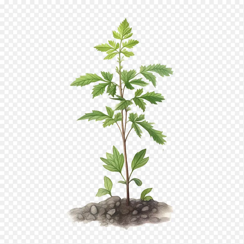 树苗植物-树苗植物植物茎叶土壤