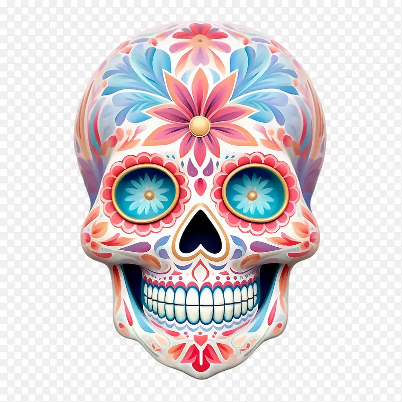 糖头骨-糖头骨糖头骨糖头骨骷髅脸画多彩