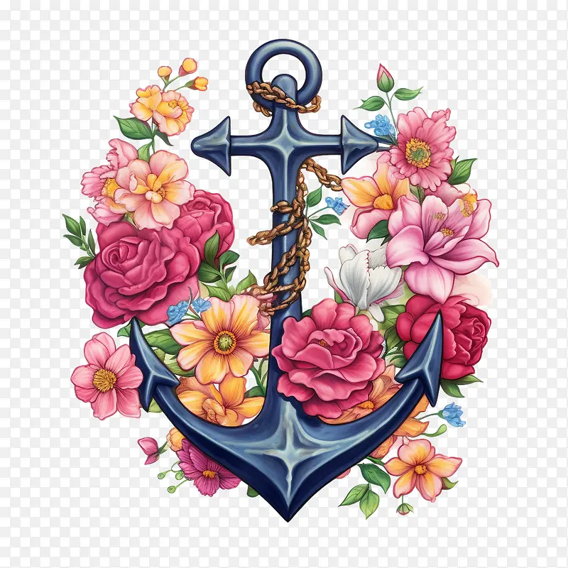 锚-锚锚花复古航海
