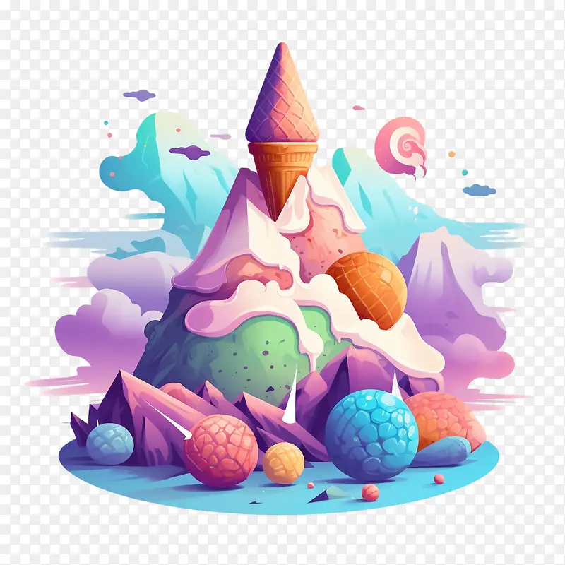 冰淇淋山-冰淇淋