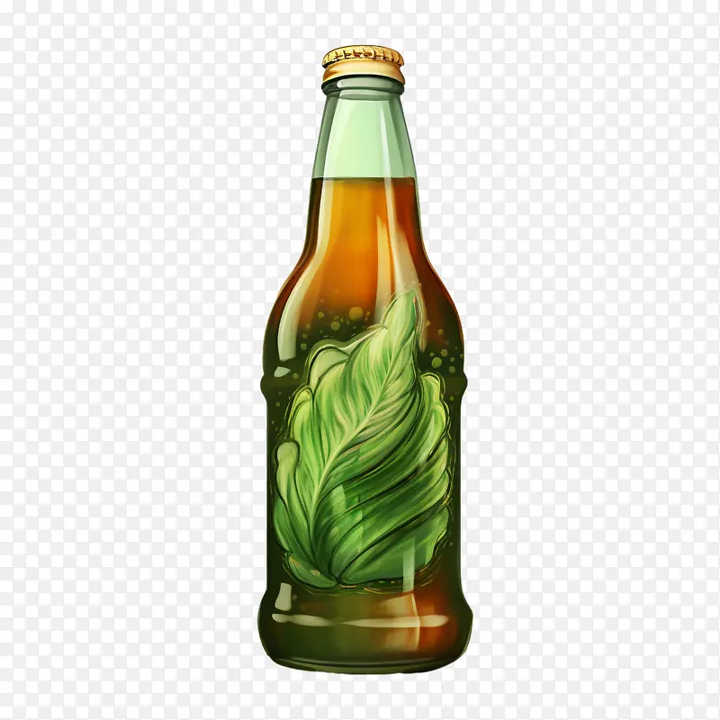 啤酒瓶-啤酒瓶瓶装水绿叶